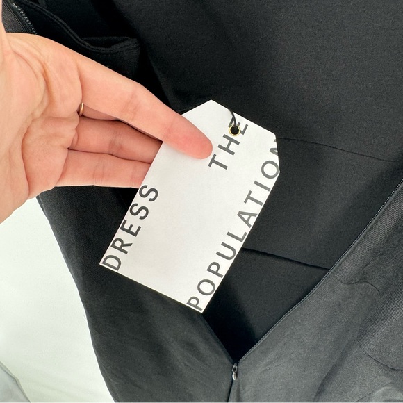 New! Dress The Population Raquel Silky Rouched Bodycon Midi Dress Size XXL - Picture 11 of 13